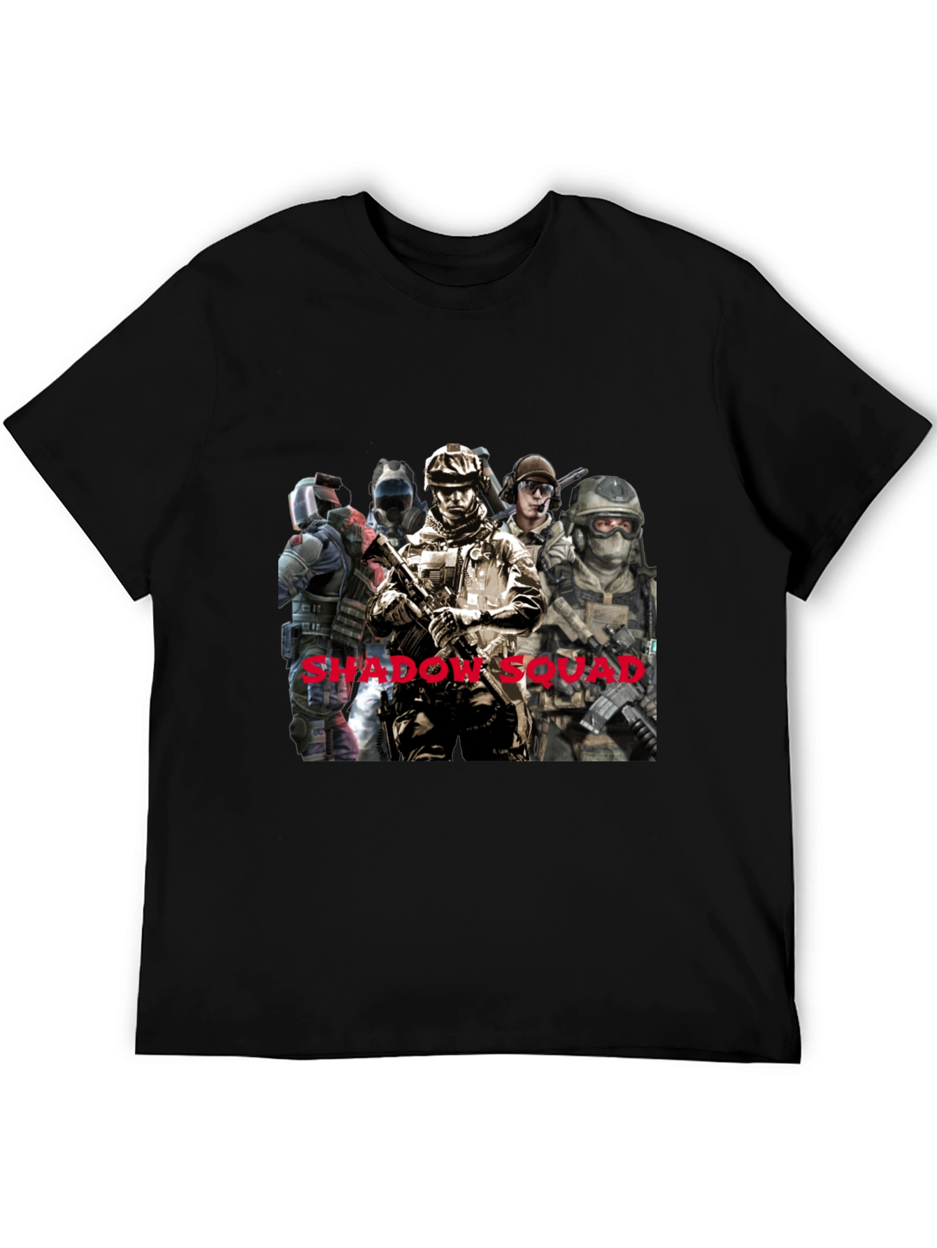 Shadow Squad Graphic T-Shirt Black Cotton Tee