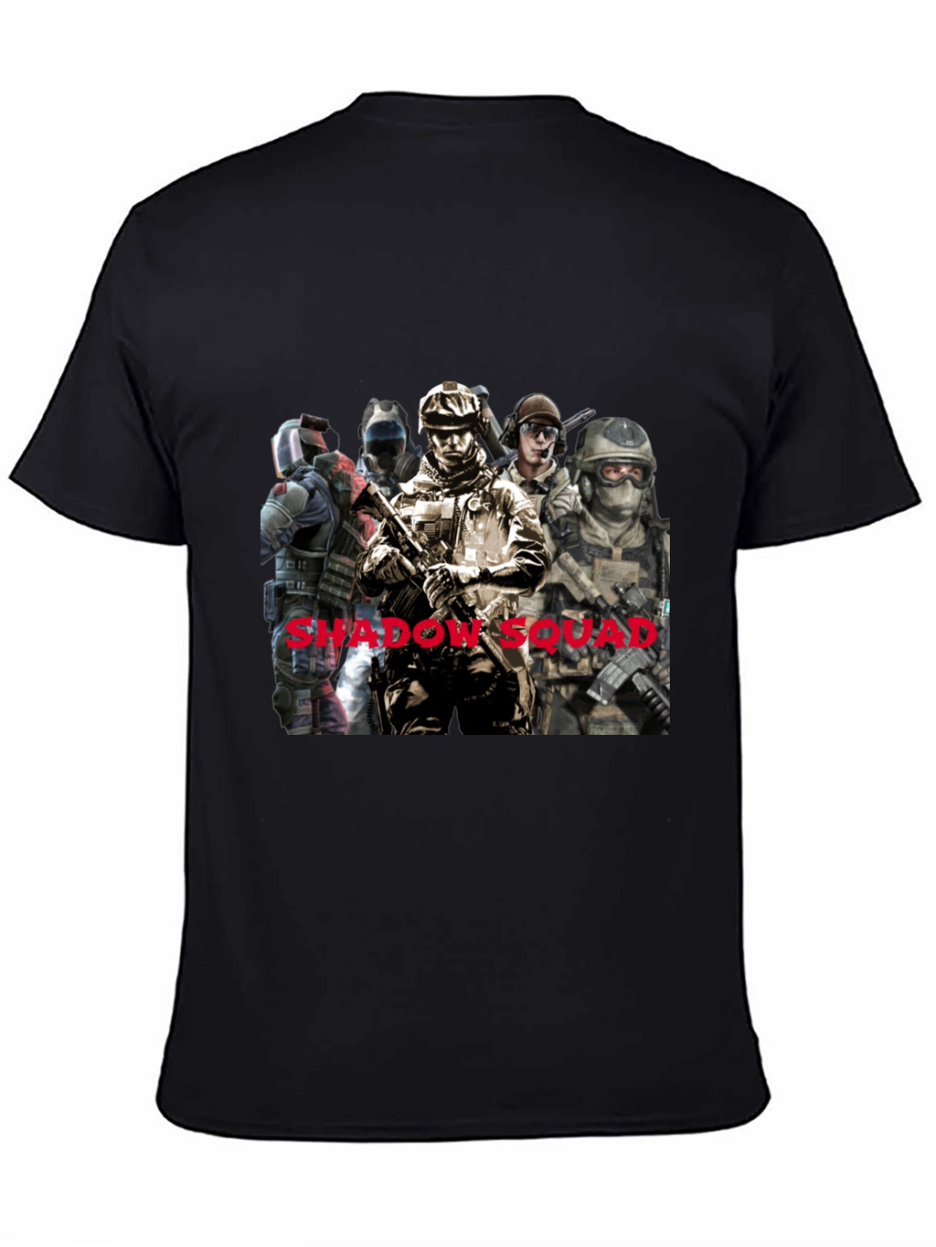 Shadow Squad Graphic T-Shirt Black Cotton Tee
