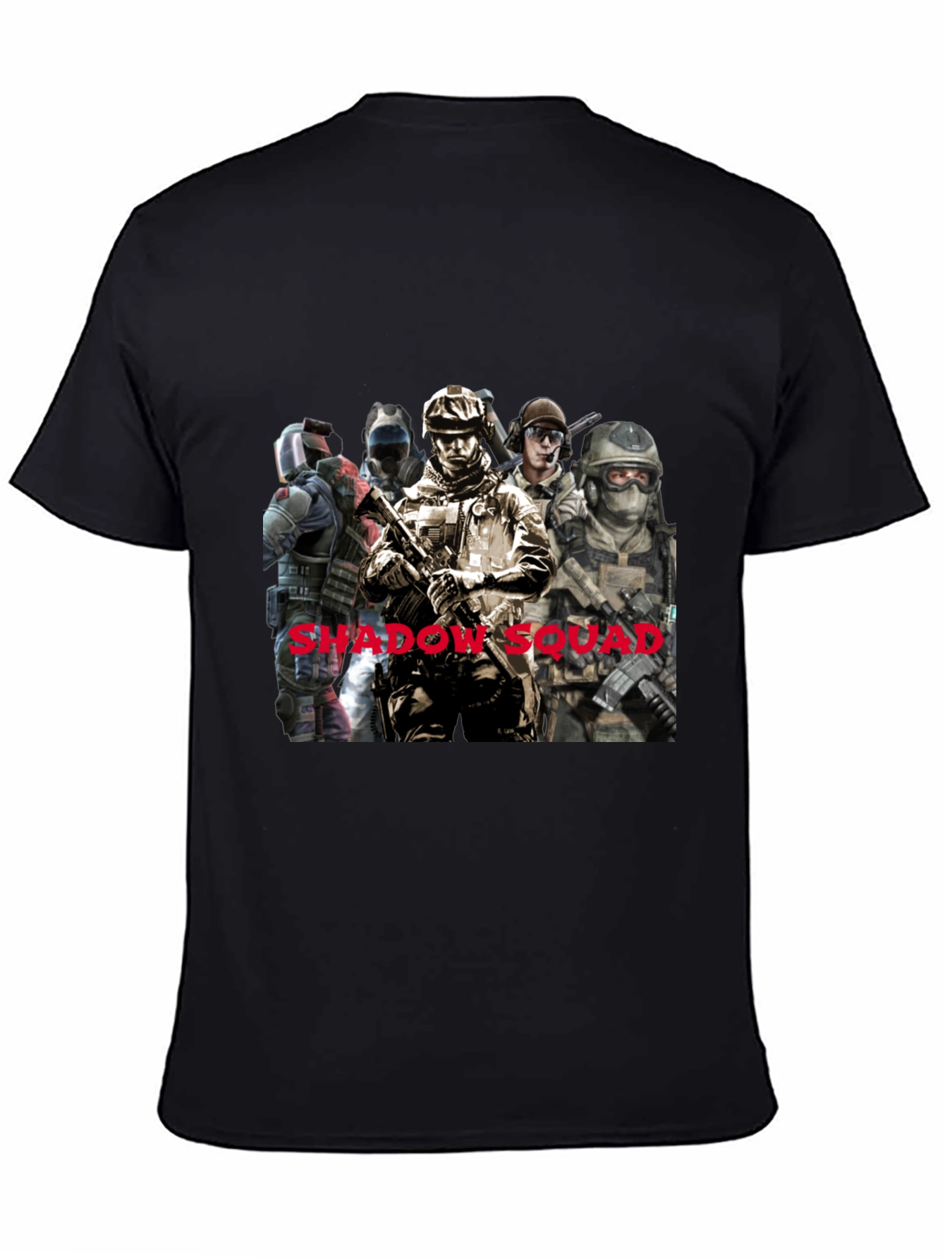 Shadow Squad Graphic T-Shirt Black Cotton Tee