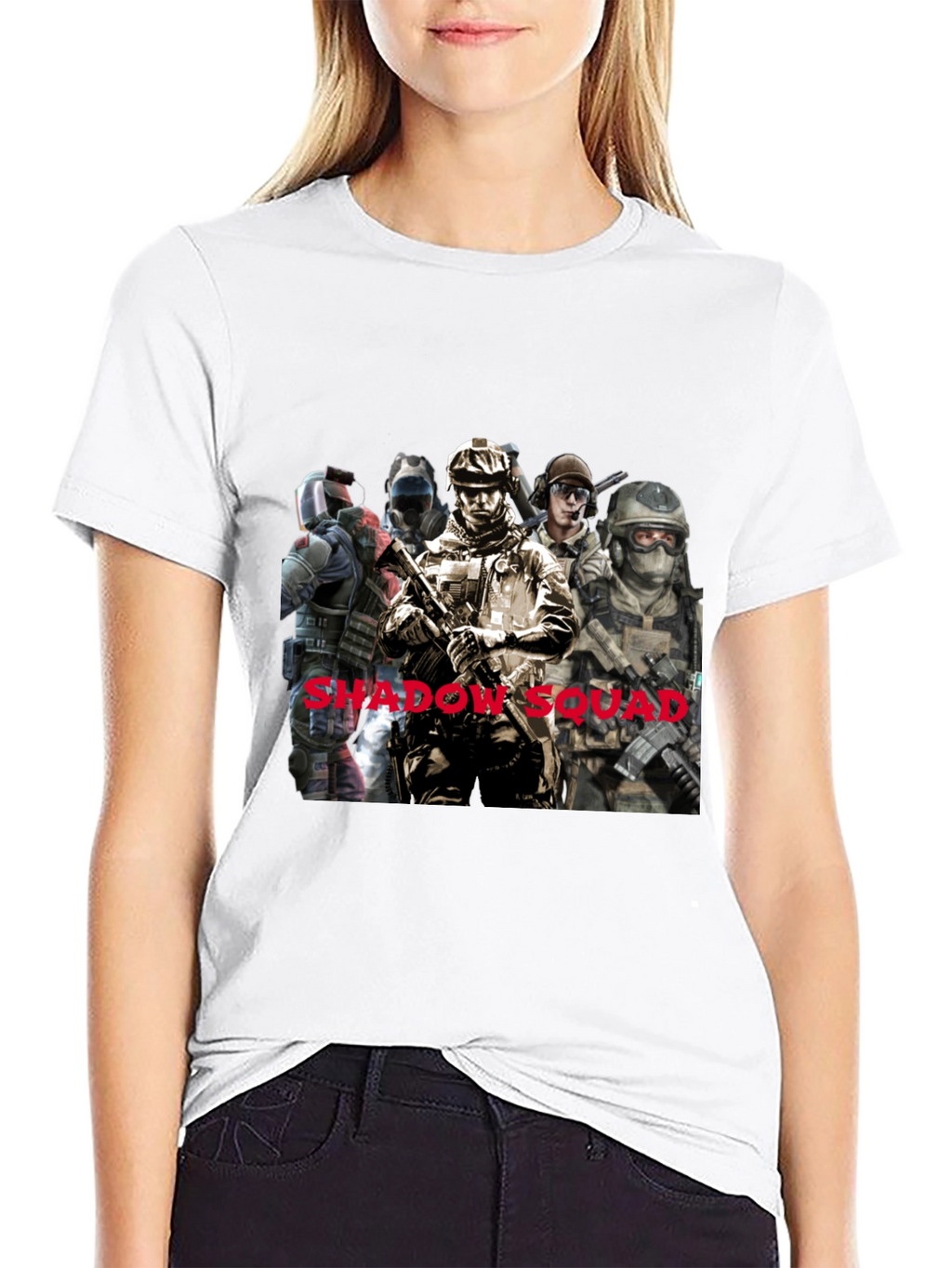 Shadow Squad Graphic T-Shirt Black Cotton Tee
