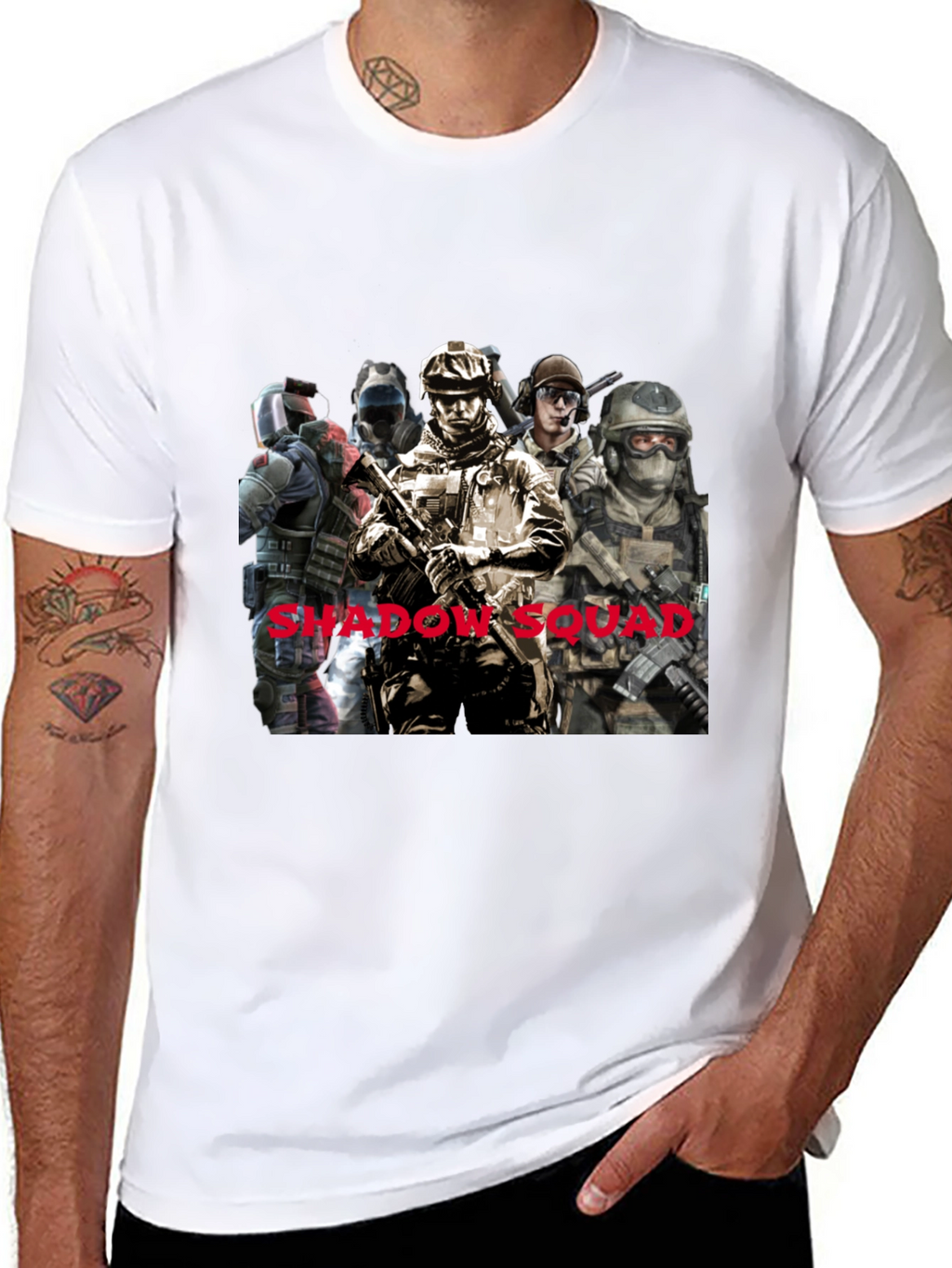Shadow Squad Graphic T-Shirt Black Cotton Tee