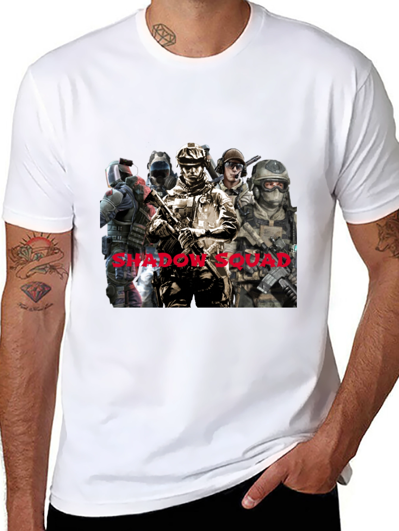 Shadow Squad Graphic T-Shirt Black Cotton Tee