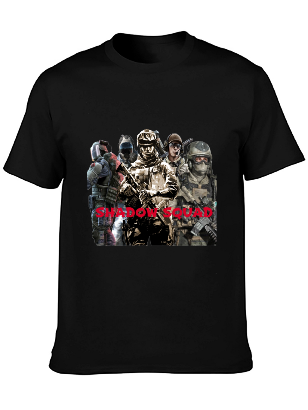Shadow Squad Graphic T-Shirt Black Cotton Tee