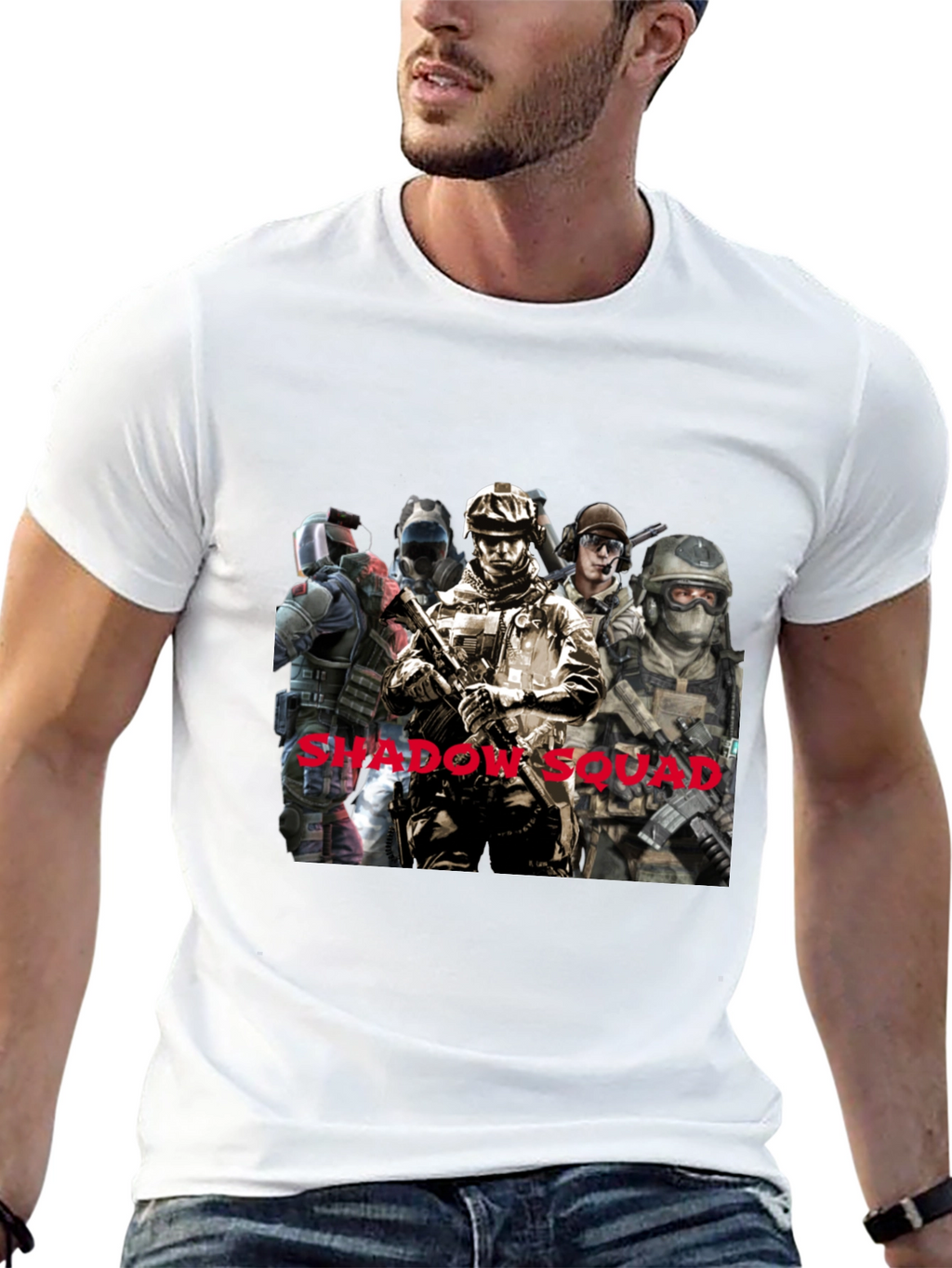 Shadow Squad Graphic T-Shirt Black Cotton Tee