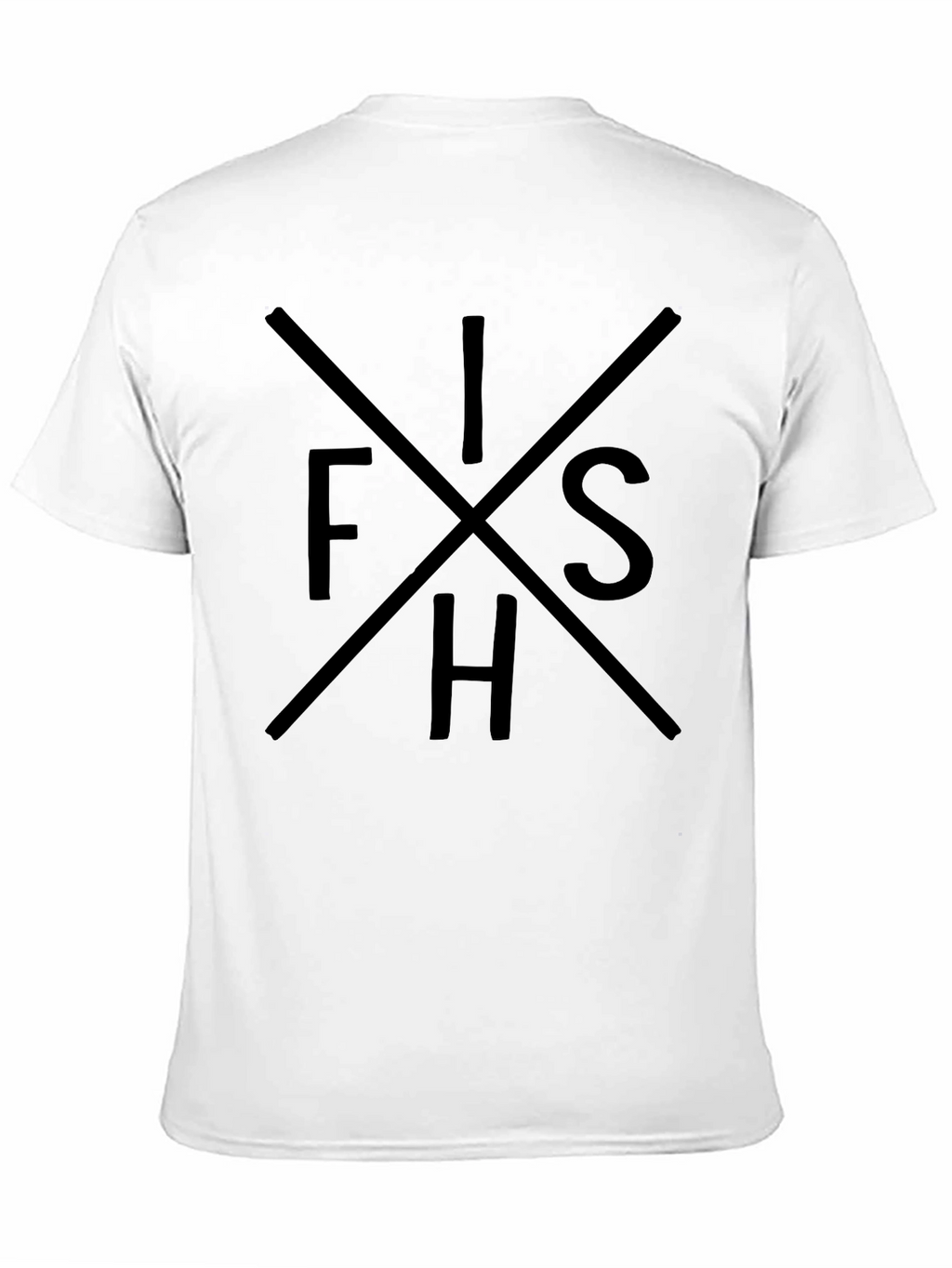 Mens Black Graphic Tee - FISH Word Design