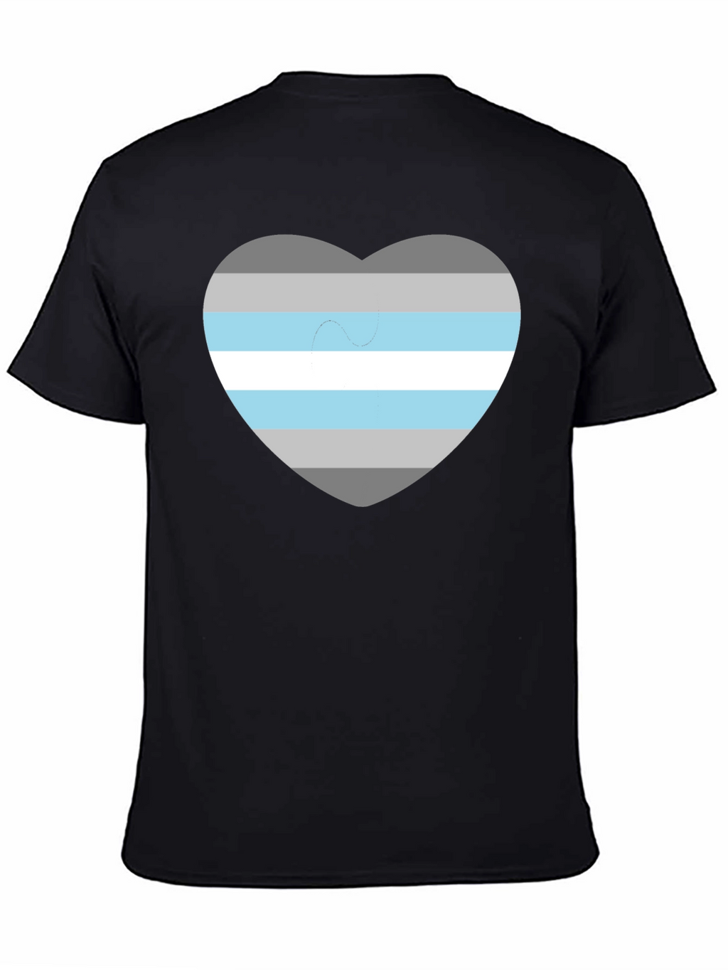 Demigender Pride Heart T-Shirt - Unisex Black Tee