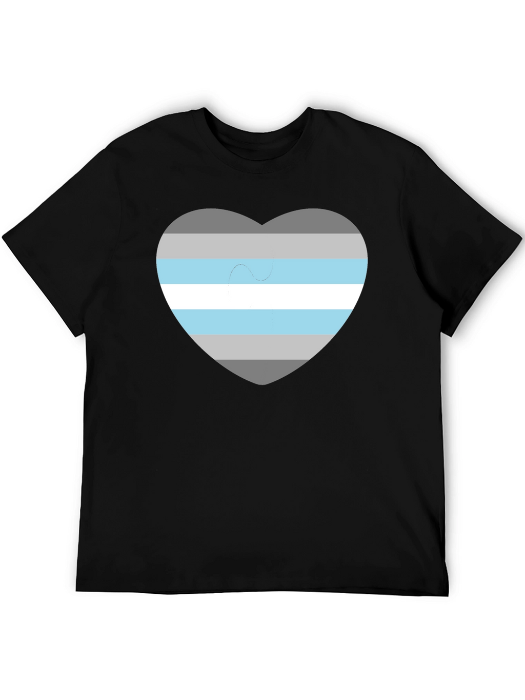 Demigender Pride Heart T-Shirt - Unisex Black Tee