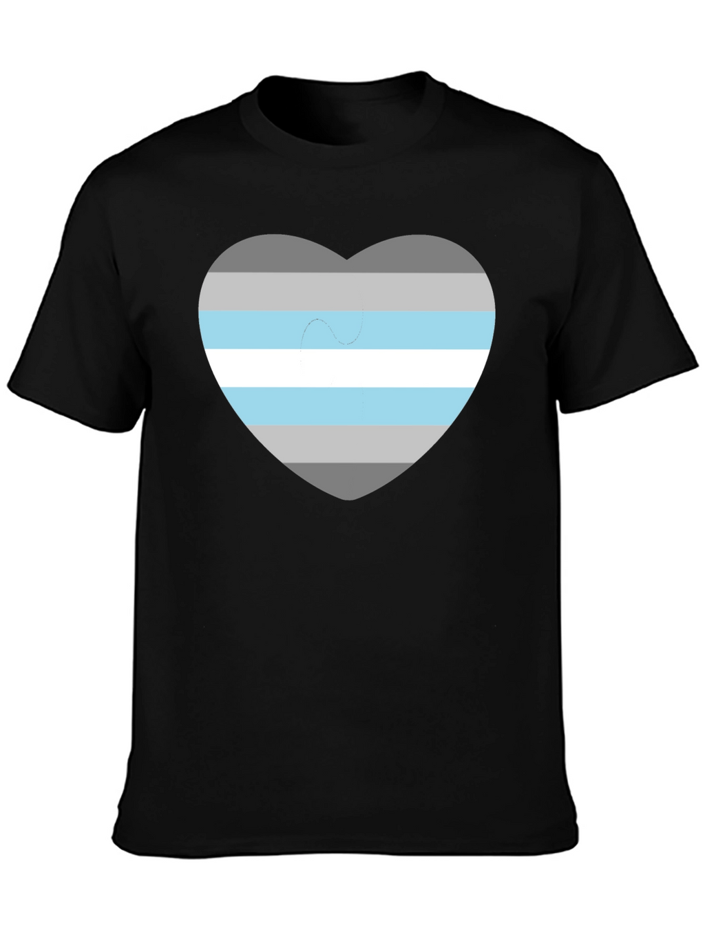 Demigender Pride Heart T-Shirt - Unisex Black Tee