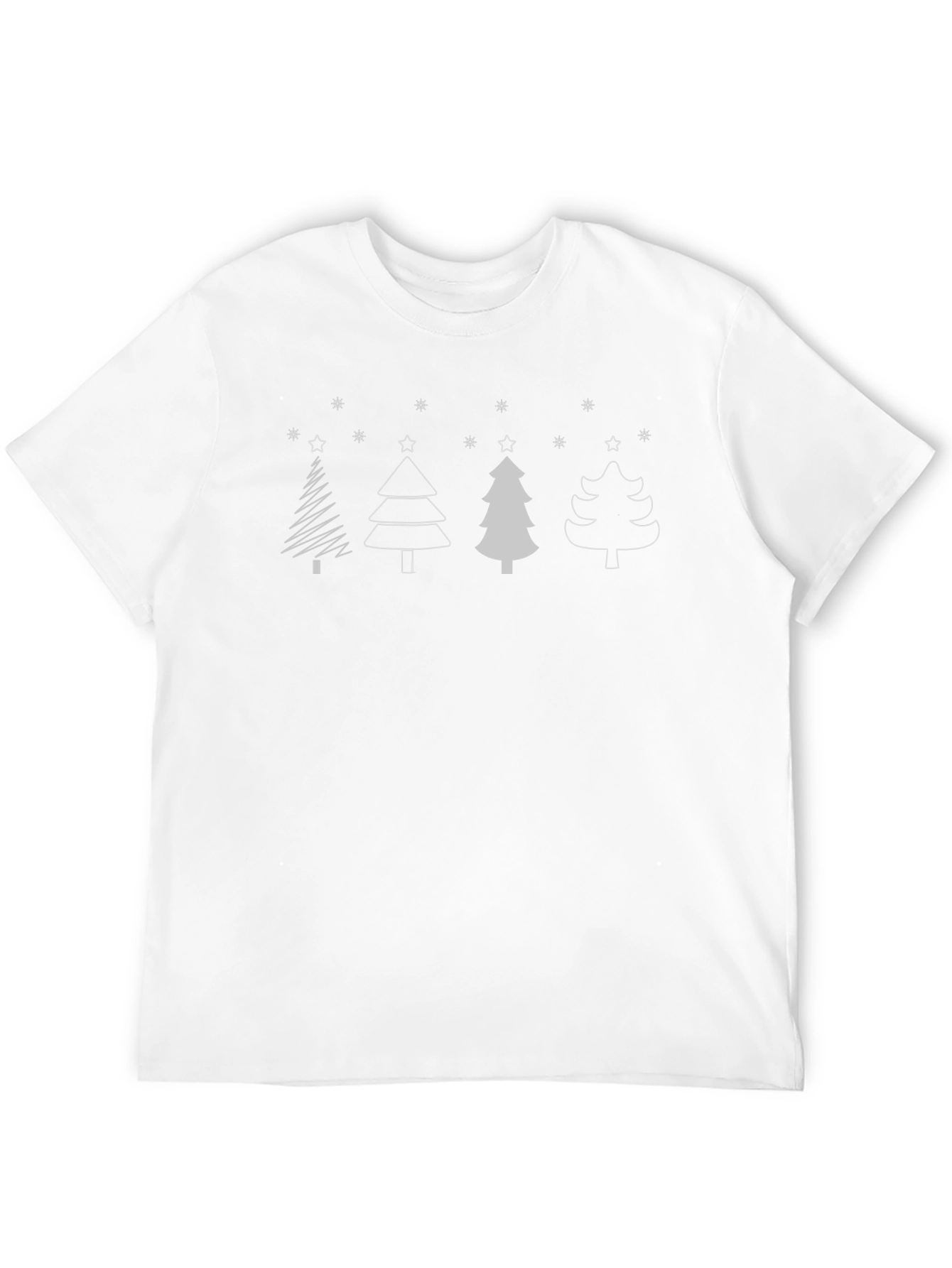 Festive Christmas Tree Graphic Tee - Black