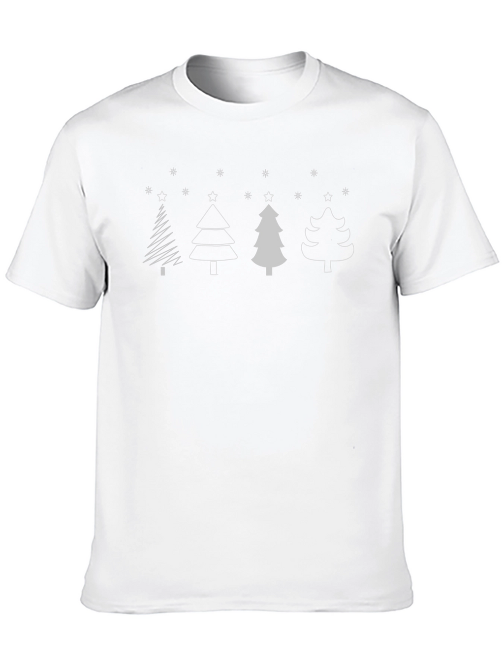Festive Christmas Tree Graphic Tee - Black