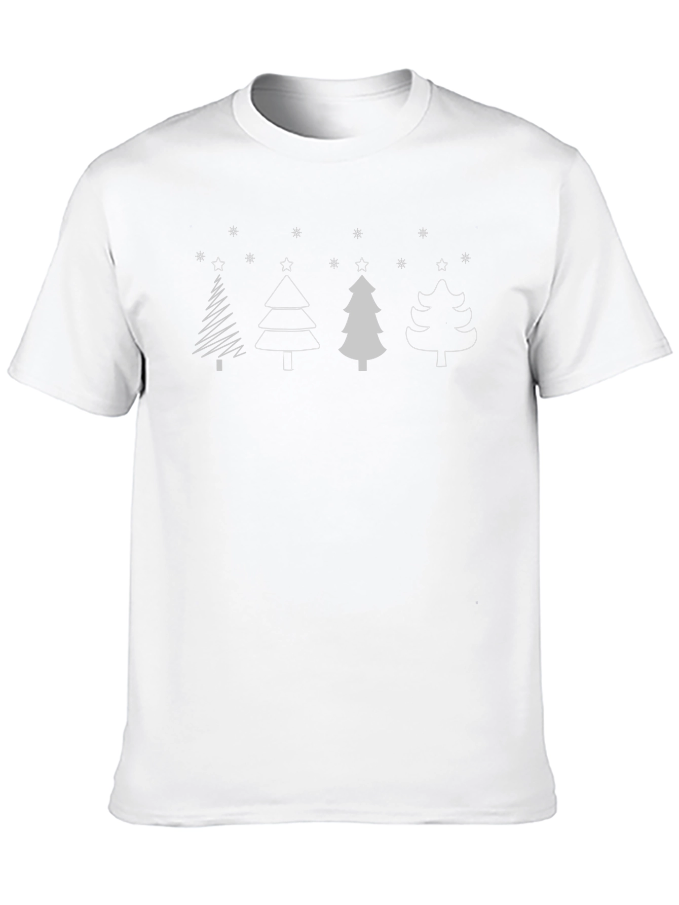 Festive Christmas Tree Graphic Tee - Black