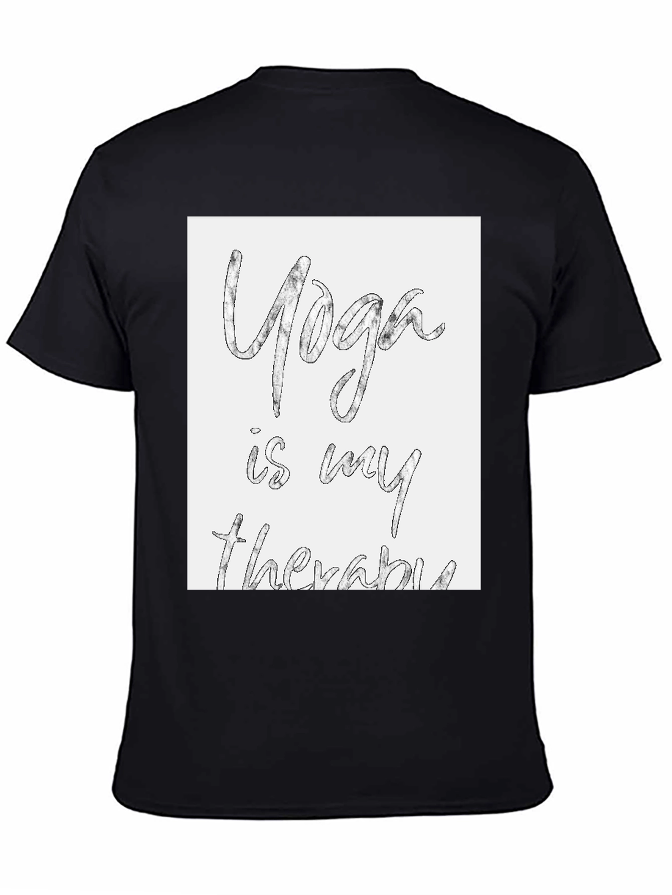 Yoga is My Therapy Graphic Tee - Black Cotton T-Shirt