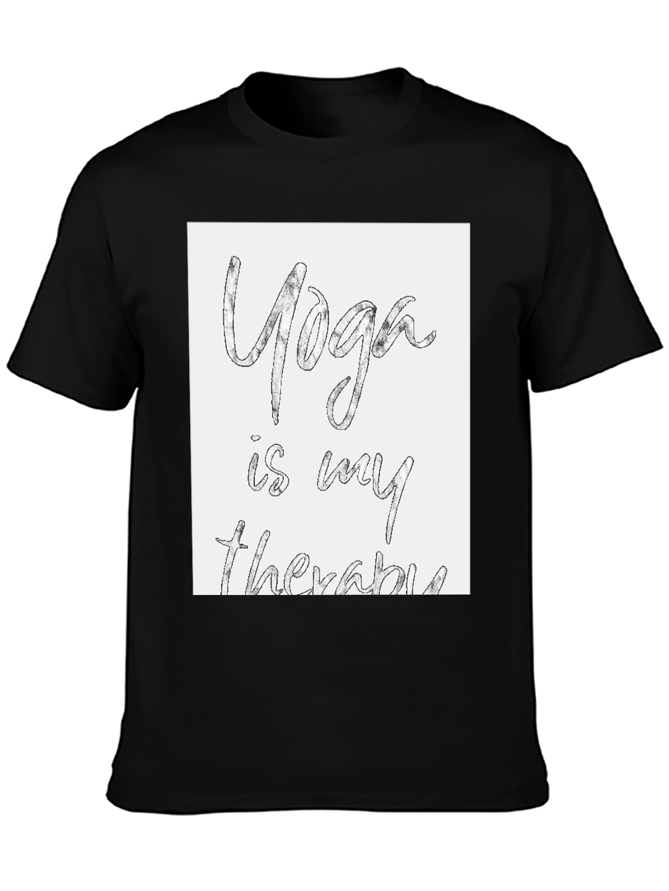 Yoga is My Therapy Graphic Tee - Black Cotton T-Shirt