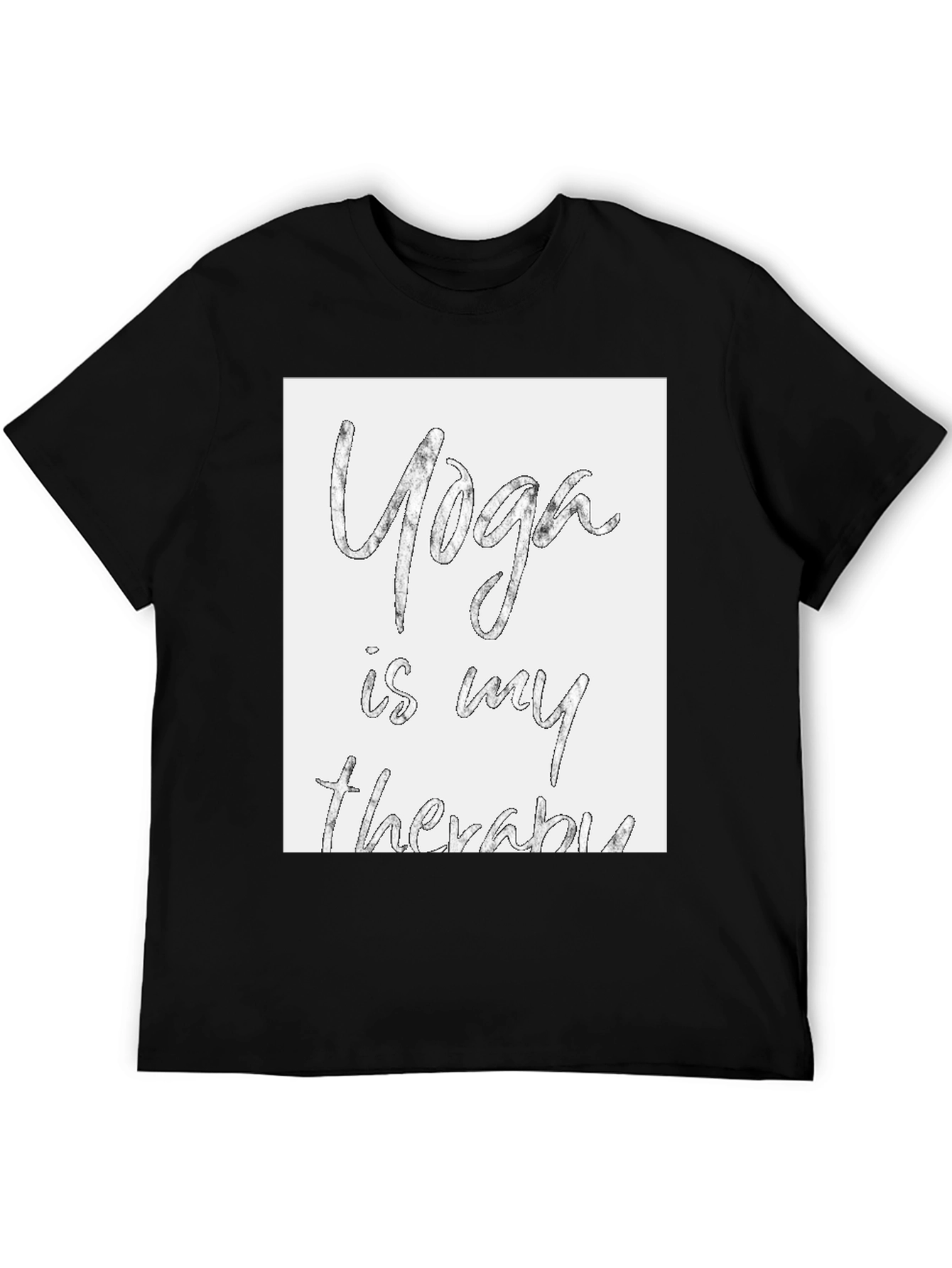 Yoga is My Therapy Graphic Tee - Black Cotton T-Shirt