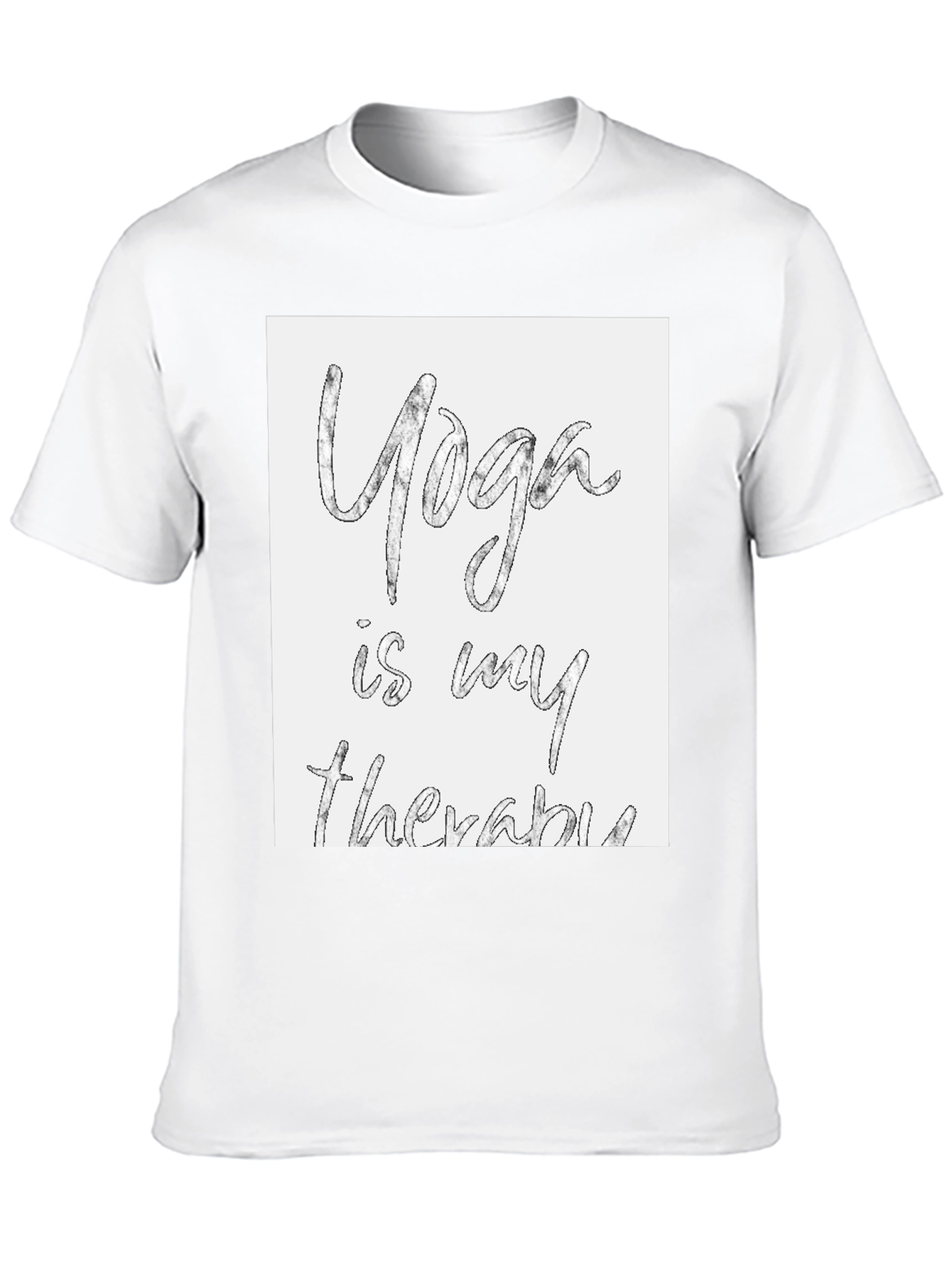 Yoga is My Therapy Graphic Tee - Black Cotton T-Shirt