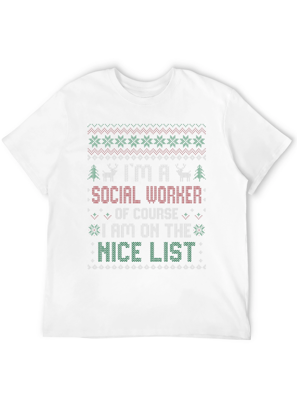 Social Worker Ugly Christmas Sweater T-Shirt