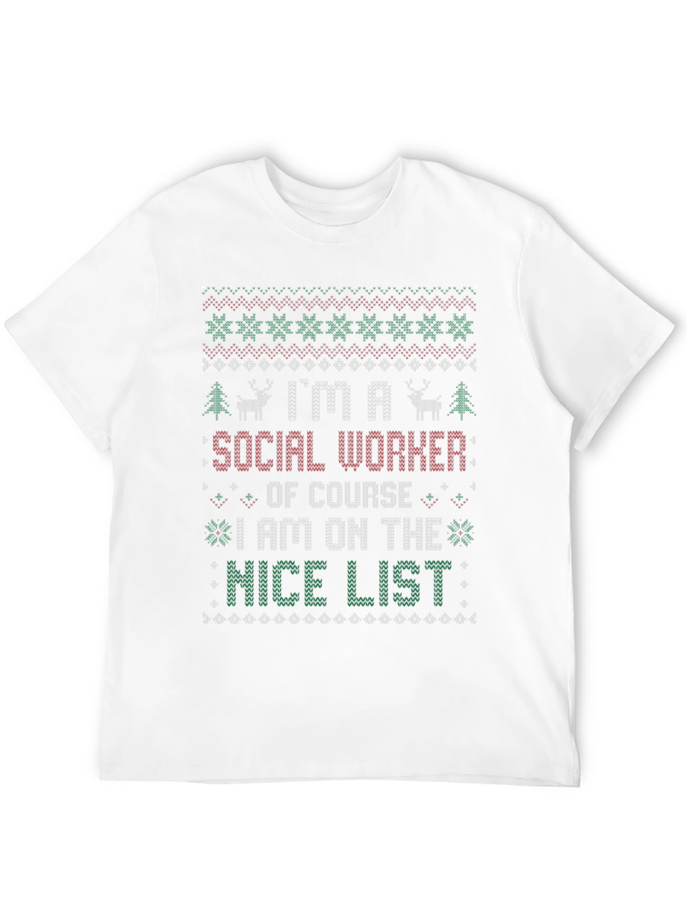 Social Worker Ugly Christmas Sweater T-Shirt