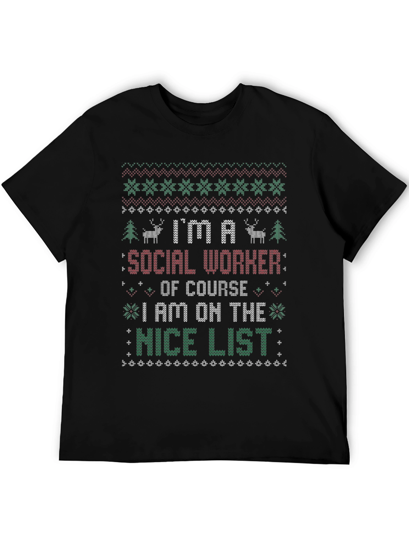 Social Worker Ugly Christmas Sweater T-Shirt