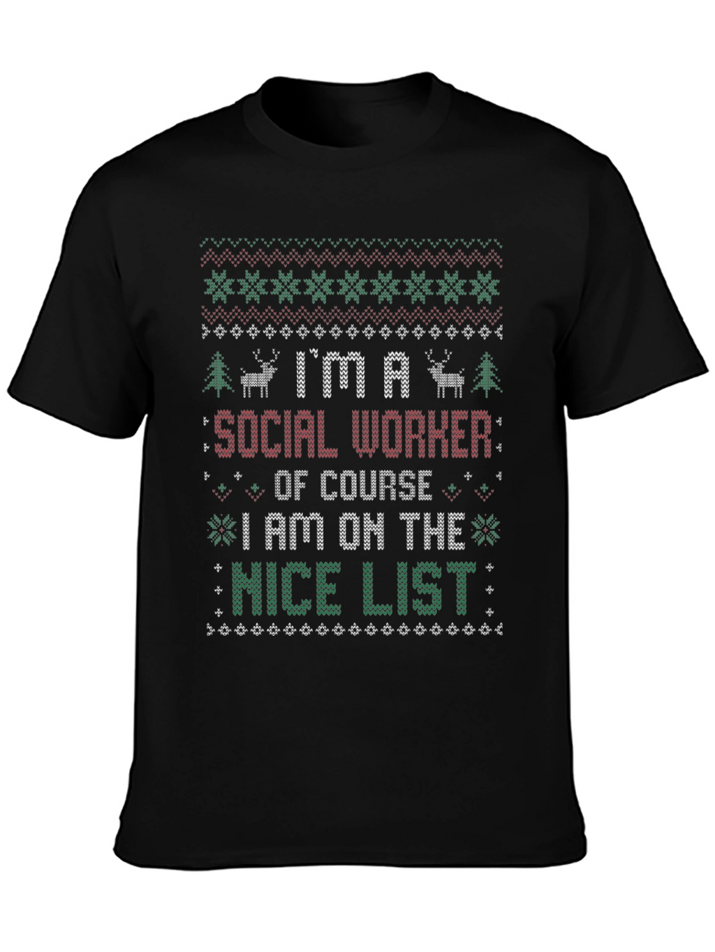 Social Worker Ugly Christmas Sweater T-Shirt
