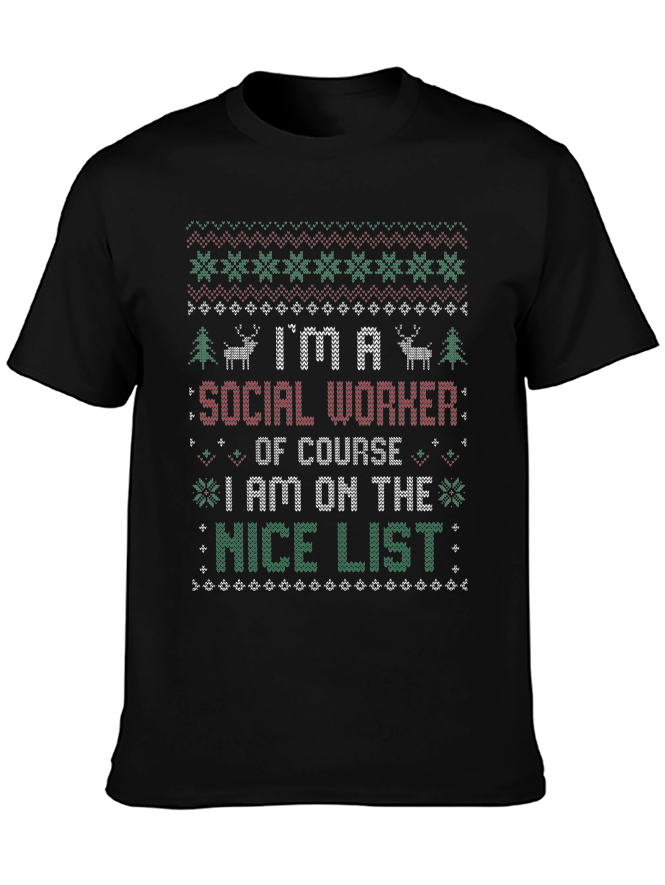 Social Worker Ugly Christmas Sweater T-Shirt