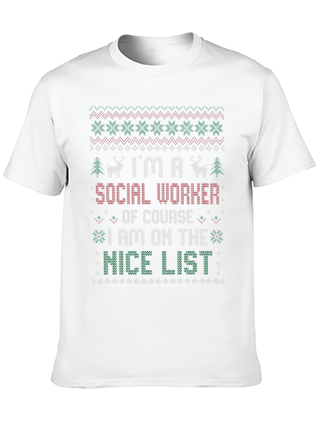Social Worker Ugly Christmas Sweater T-Shirt