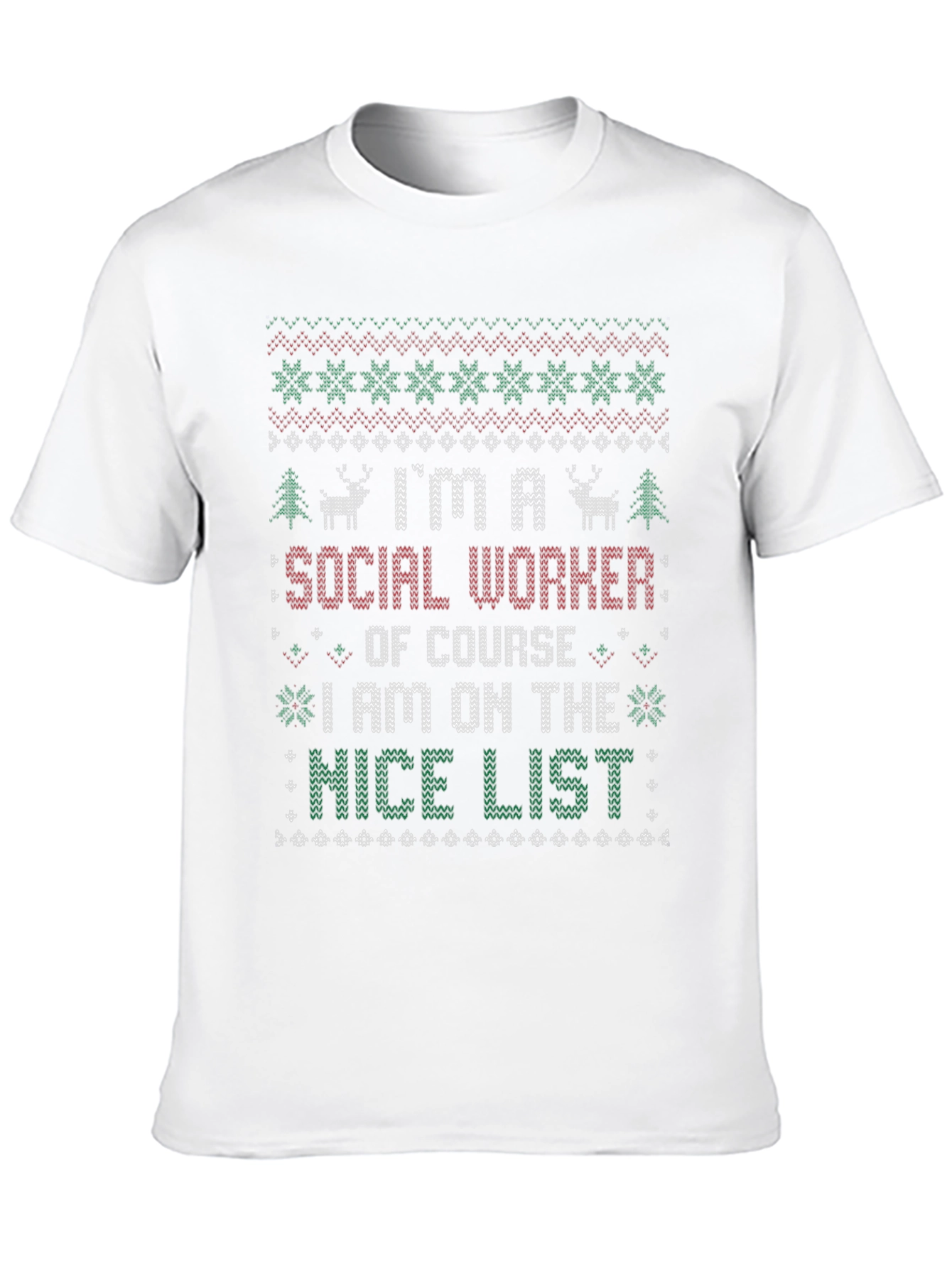 Social Worker Ugly Christmas Sweater T-Shirt