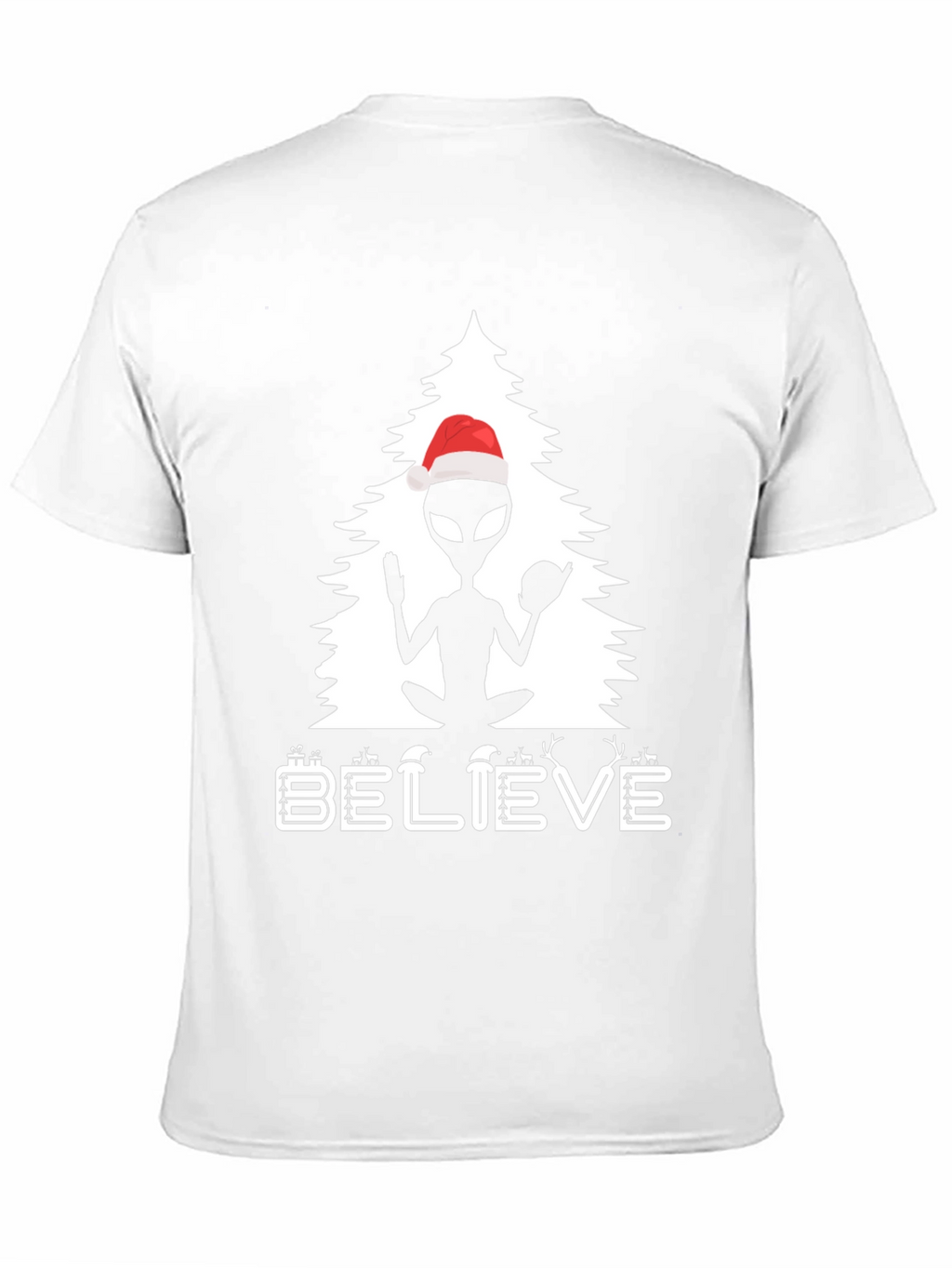 Believe Alien Christmas Tree Graphic Tee