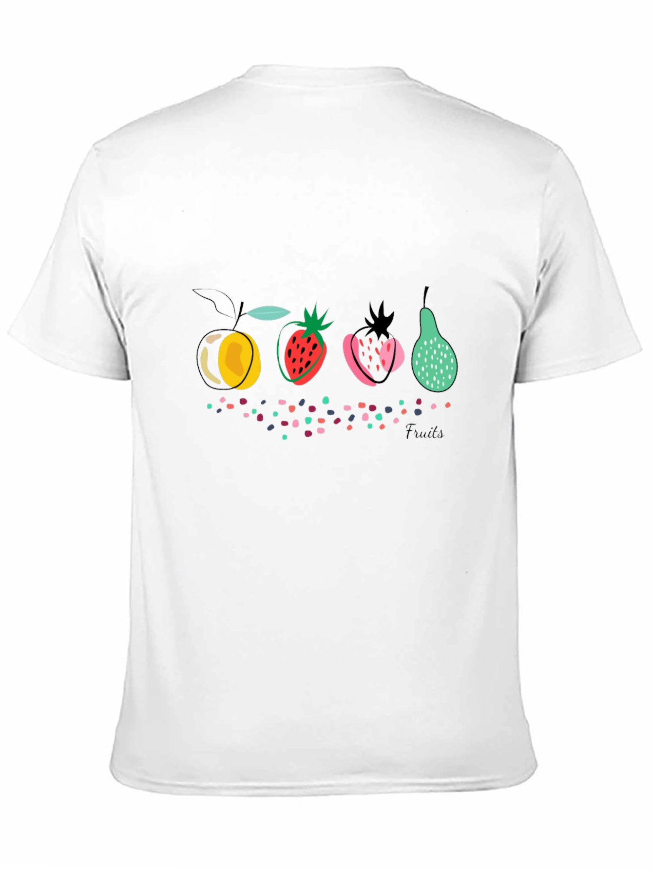 Abstract Fruit Graphic Black T-Shirt