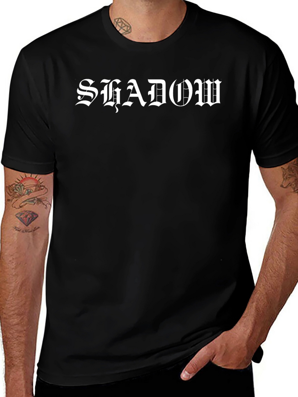 Shadow Print Black T-Shirt