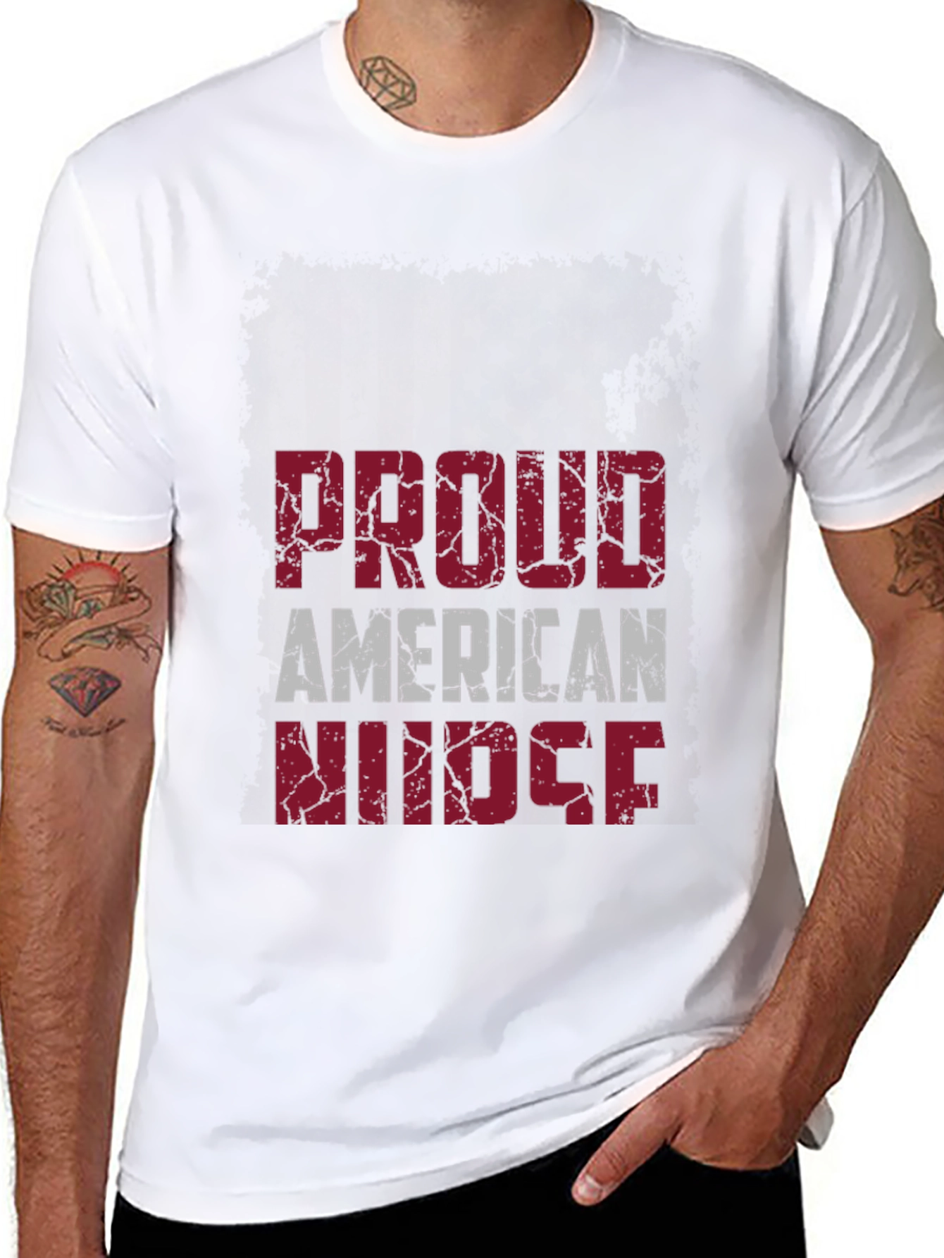 Proud American Nurse Graphic T-Shirt