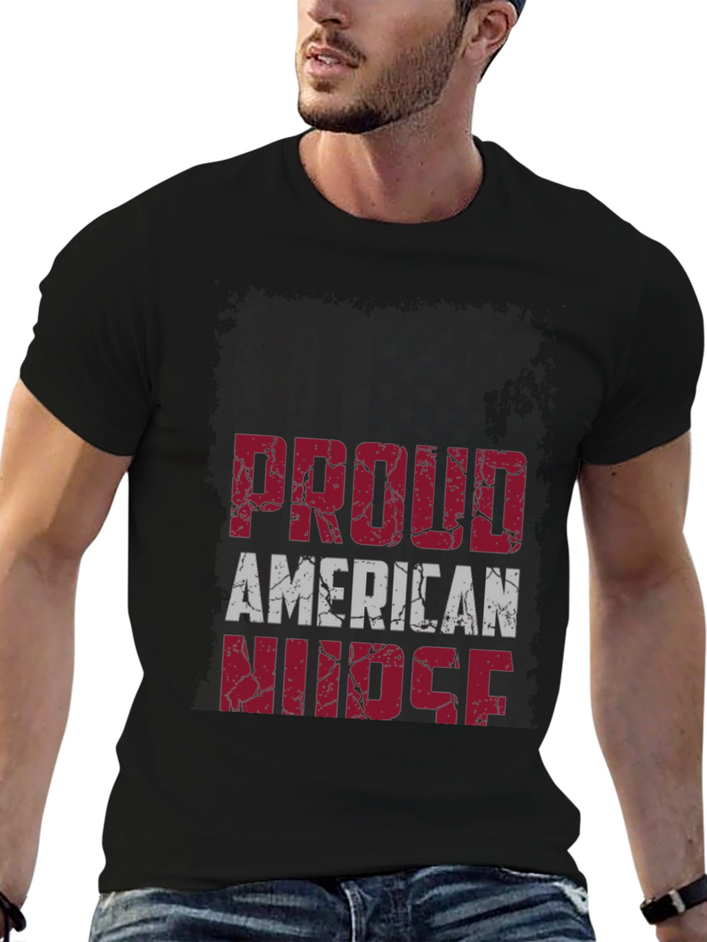 Proud American Nurse Graphic T-Shirt