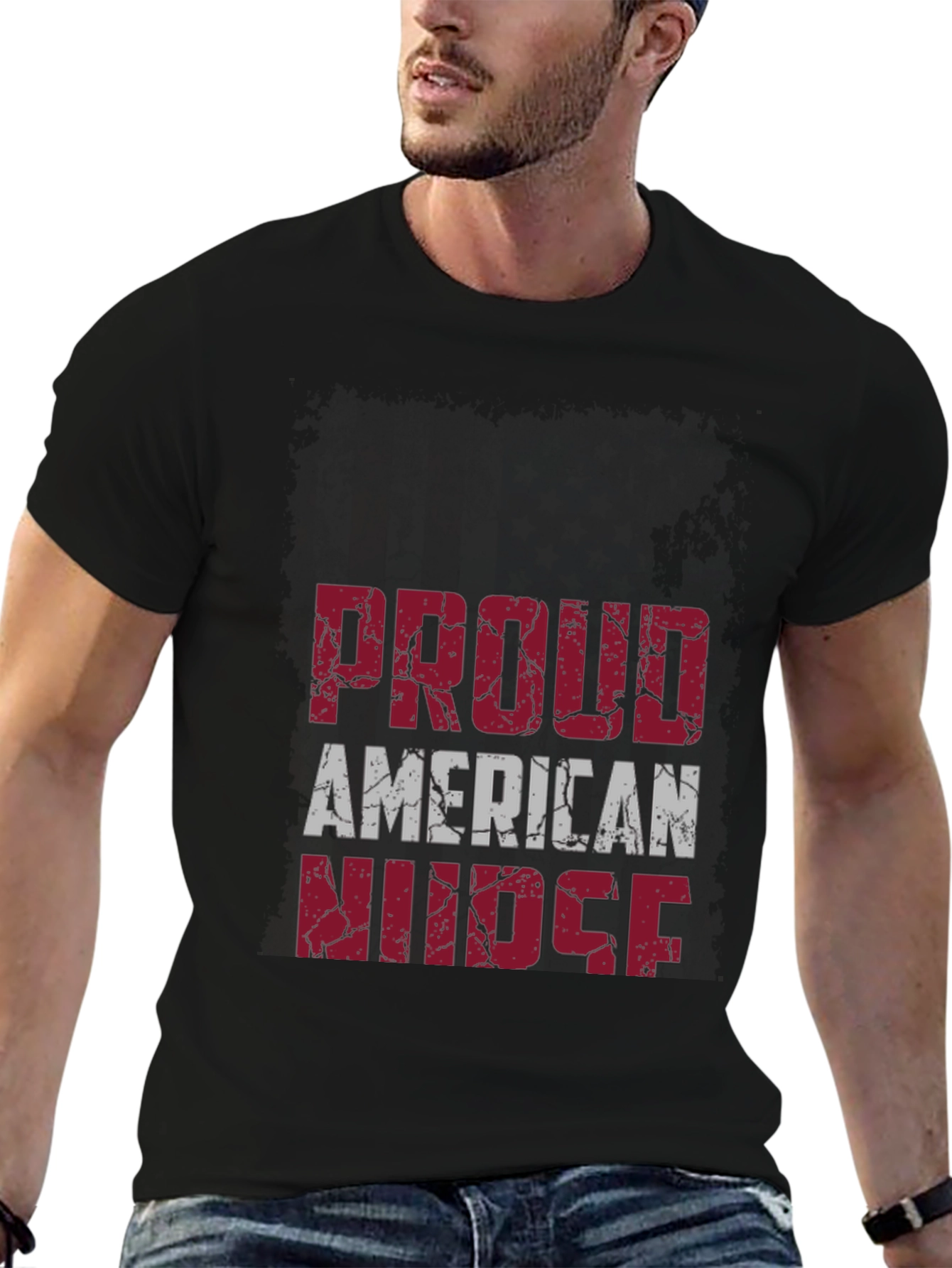 Proud American Nurse Graphic T-Shirt