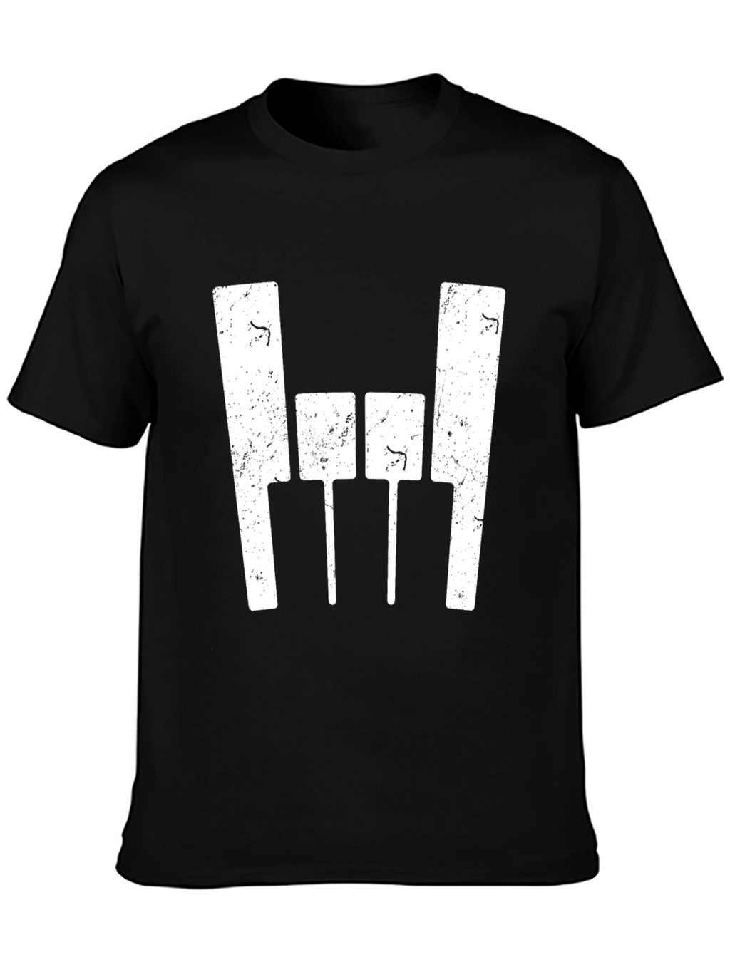 Black T-Shirt with Abstract White Graphic Design