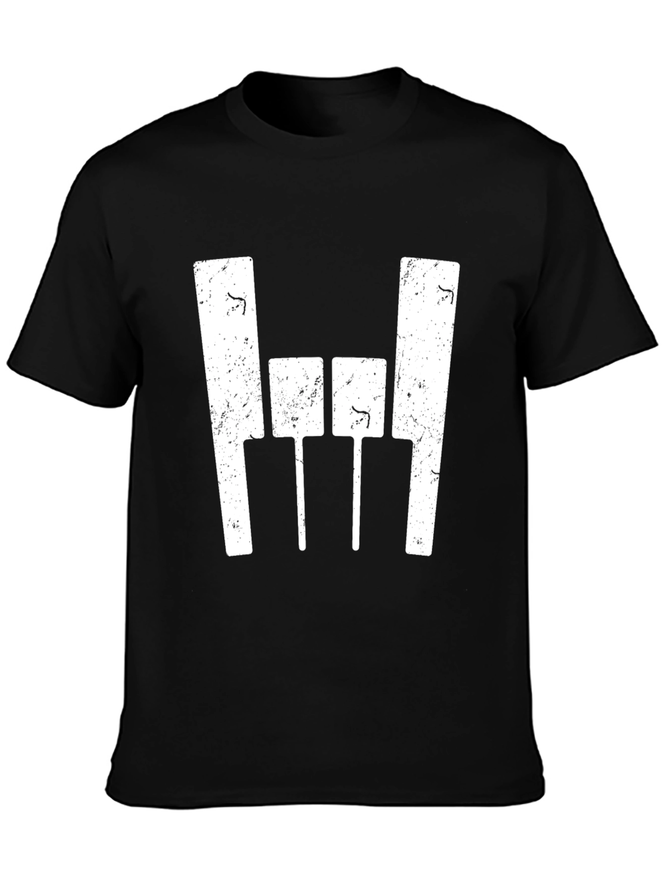 Black T-Shirt with Abstract White Graphic Design