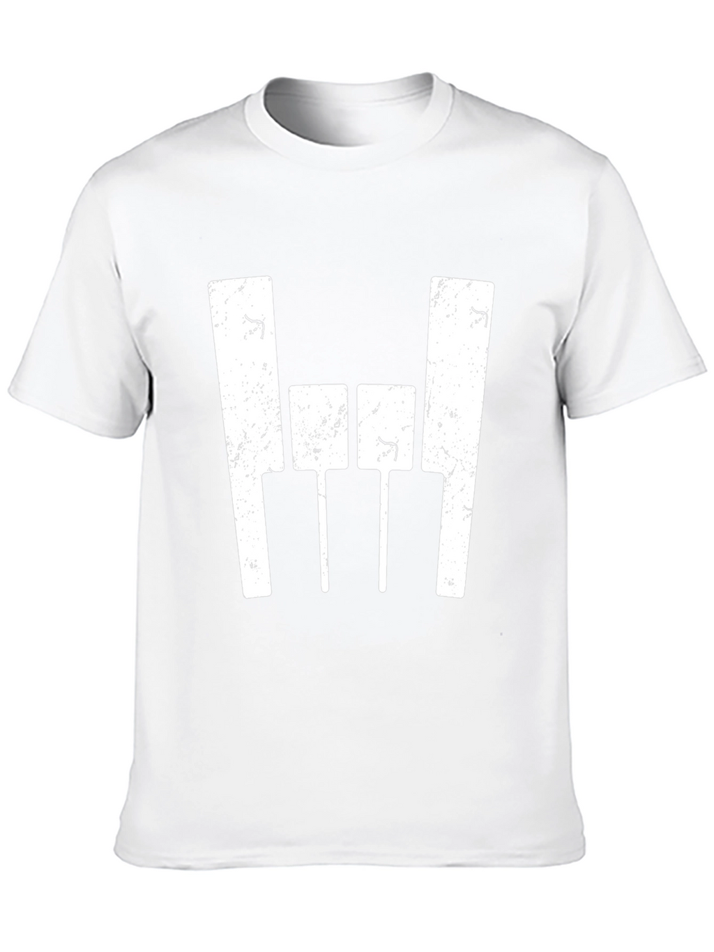 Black T-Shirt with Abstract White Graphic Design