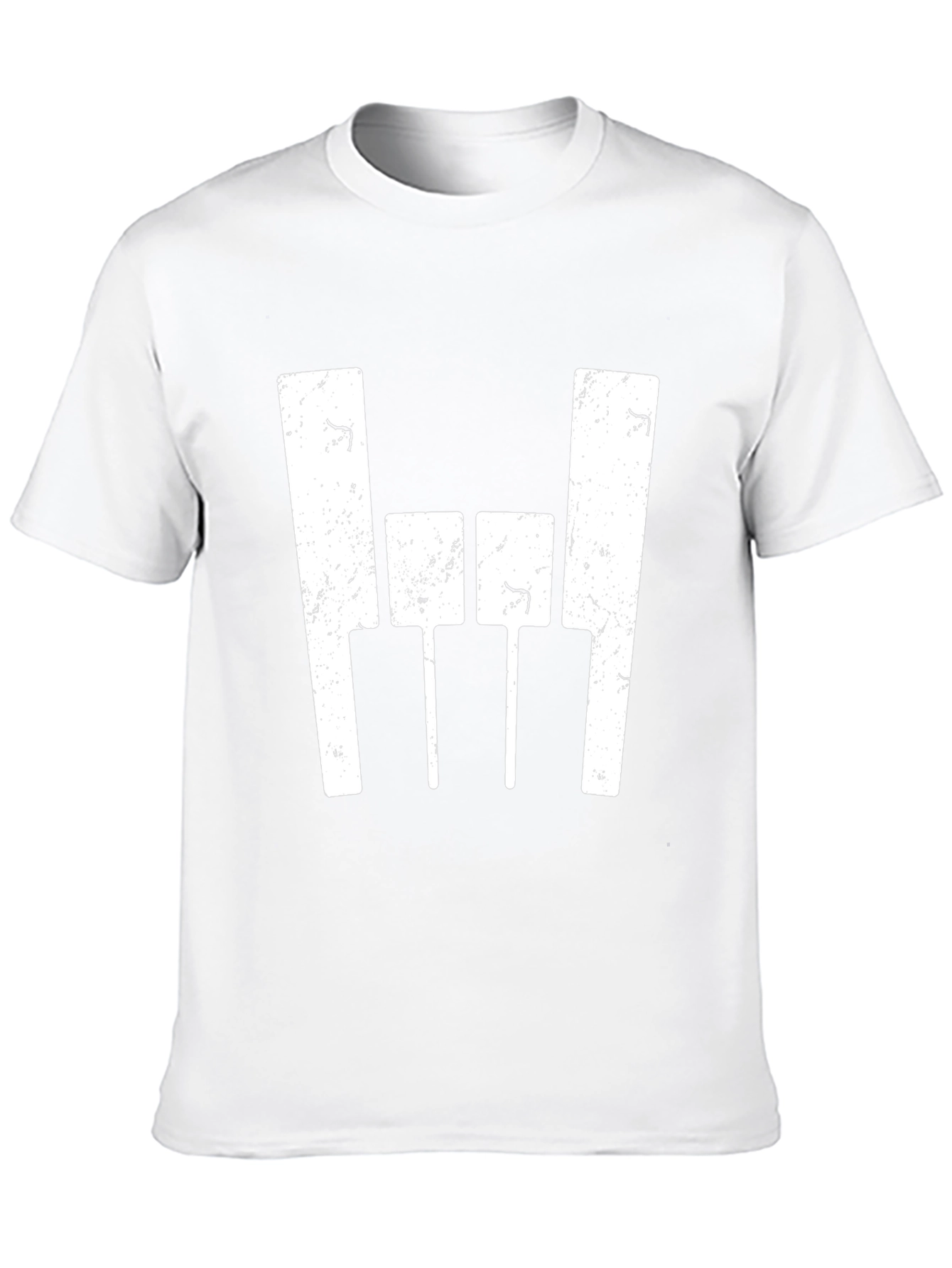 Black T-Shirt with Abstract White Graphic Design