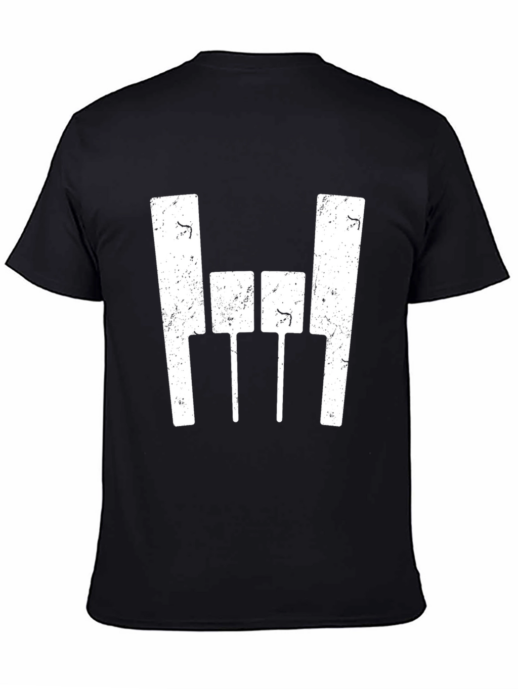 Black T-Shirt with Abstract White Graphic Design
