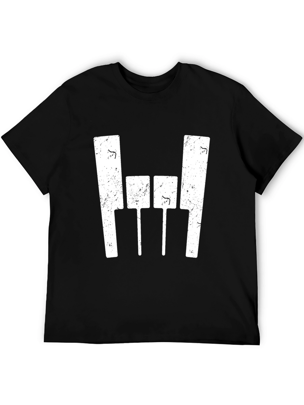 Black T-Shirt with Abstract White Graphic Design