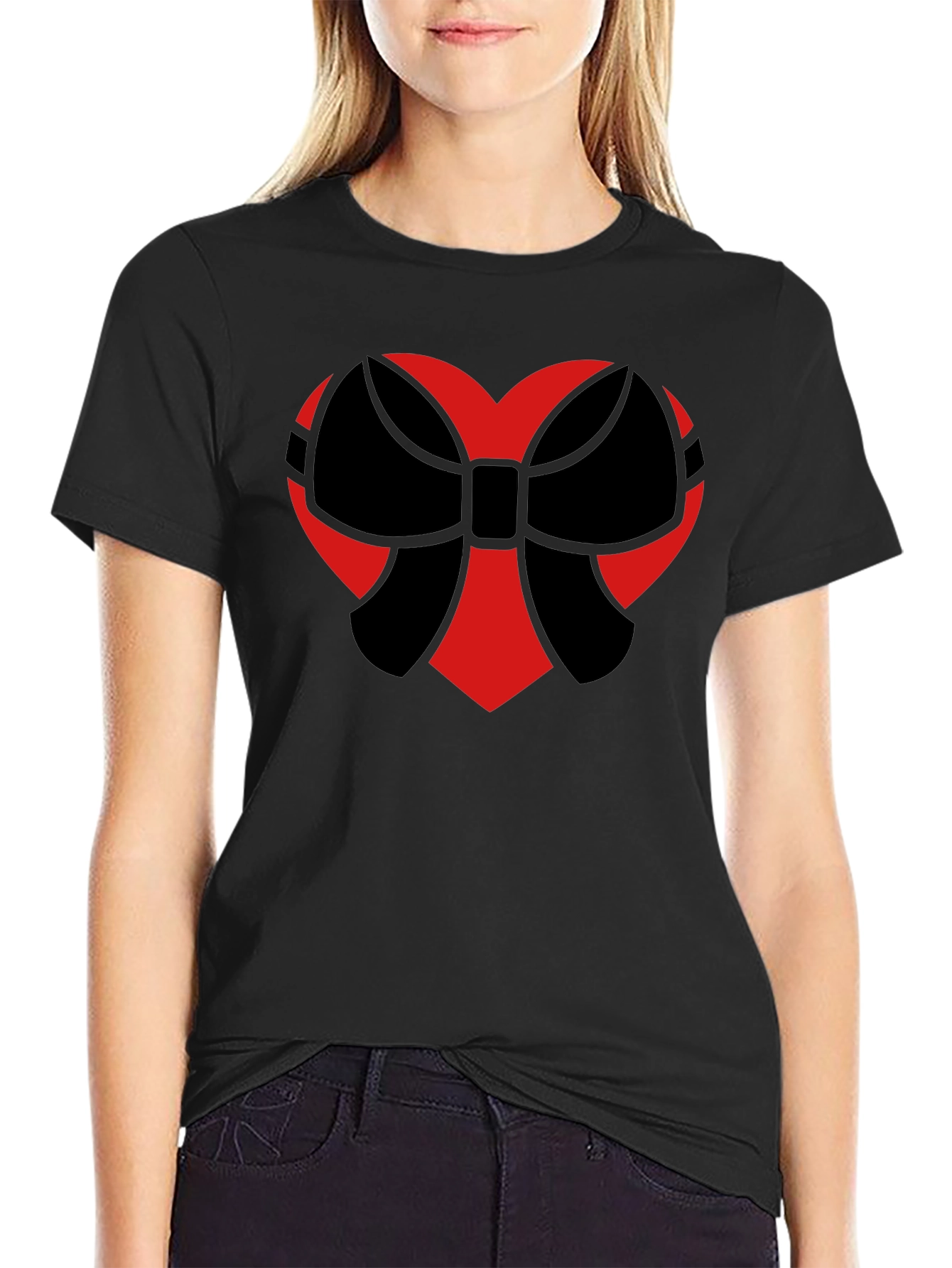 Heart & Bow Graphic Tee - Stylish Casual Wear