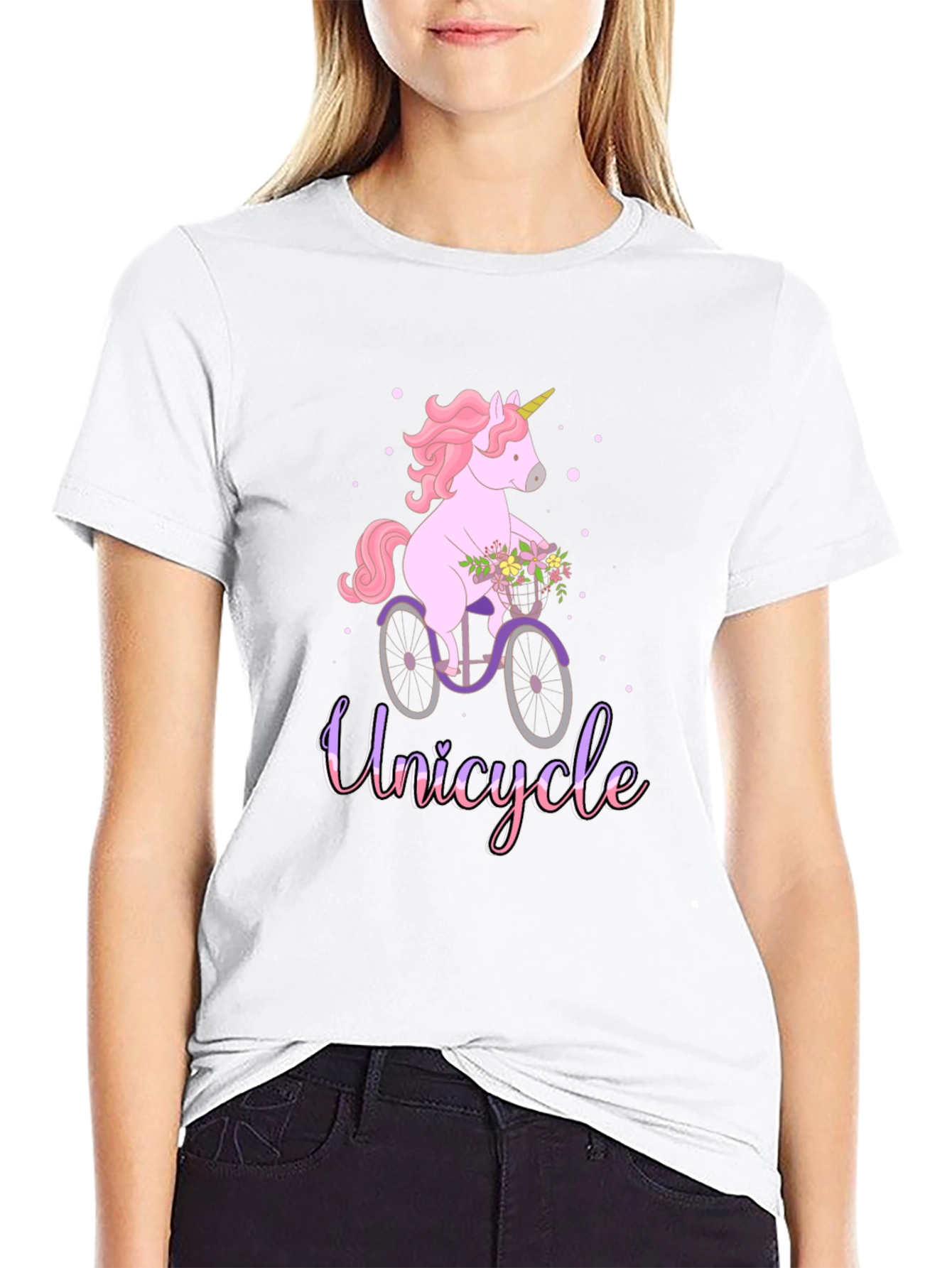 Unicycle Unicorn T-Shirt - Cute Graphic Tee