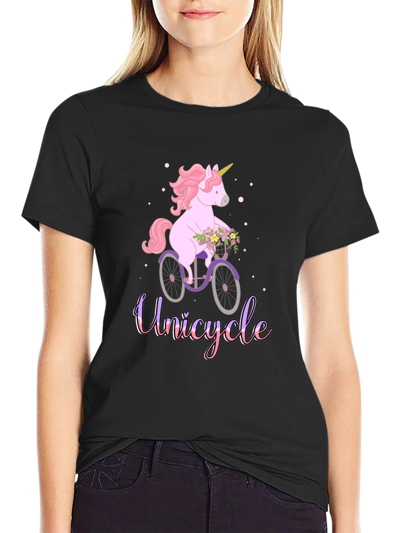 Unicycle Unicorn T-Shirt - Cute Graphic Tee