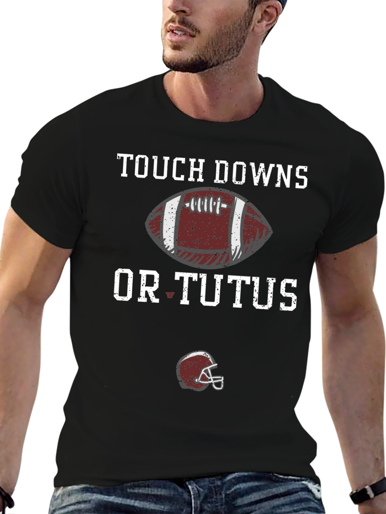 Touchdowns or Tutus Funny Football Graphic Tee