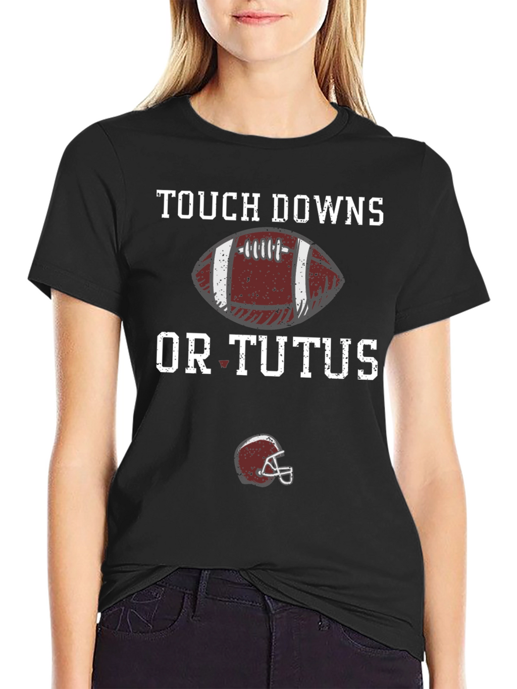 Touchdowns or Tutus Funny Football Graphic Tee