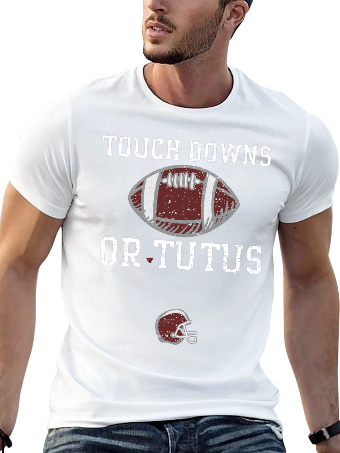 Touchdowns or Tutus Funny Football Graphic Tee