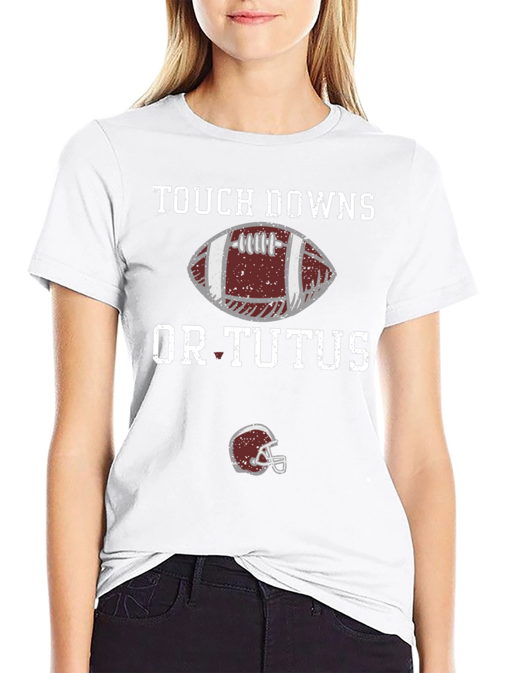 Touchdowns or Tutus Funny Football Graphic Tee