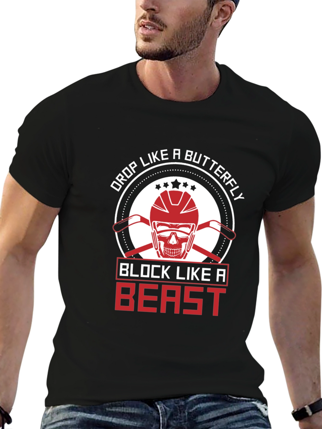 Hockey Beast Mode Black T-Shirt