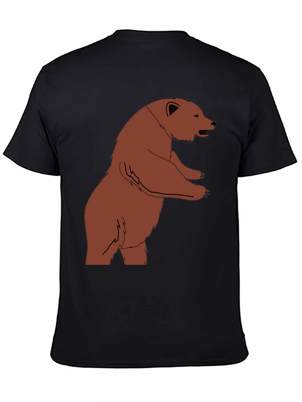 Bear Graphic Print Black T-Shirt