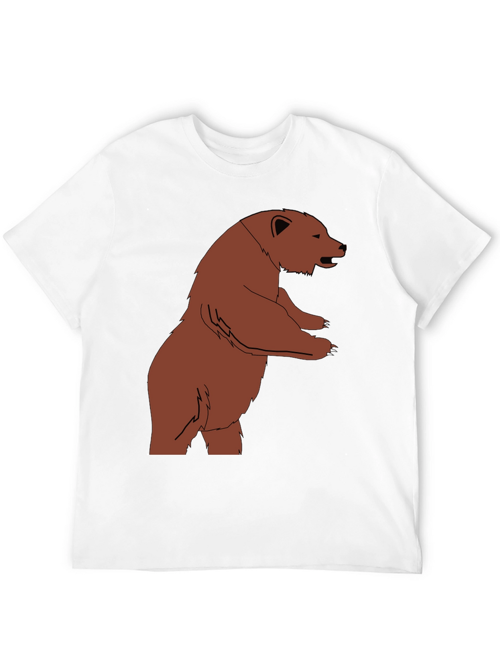 Bear Graphic Print Black T-Shirt
