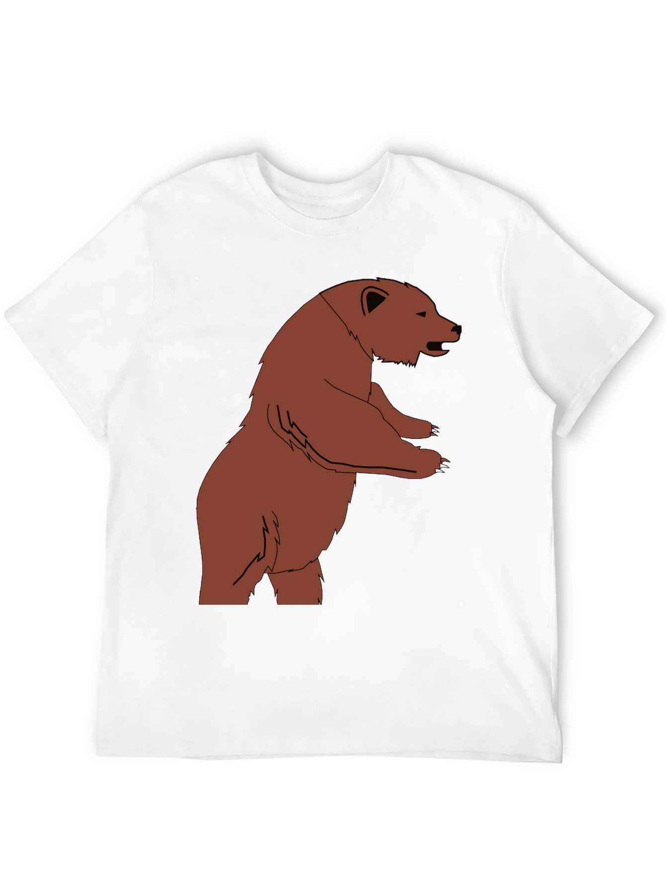Bear Graphic Print Black T-Shirt