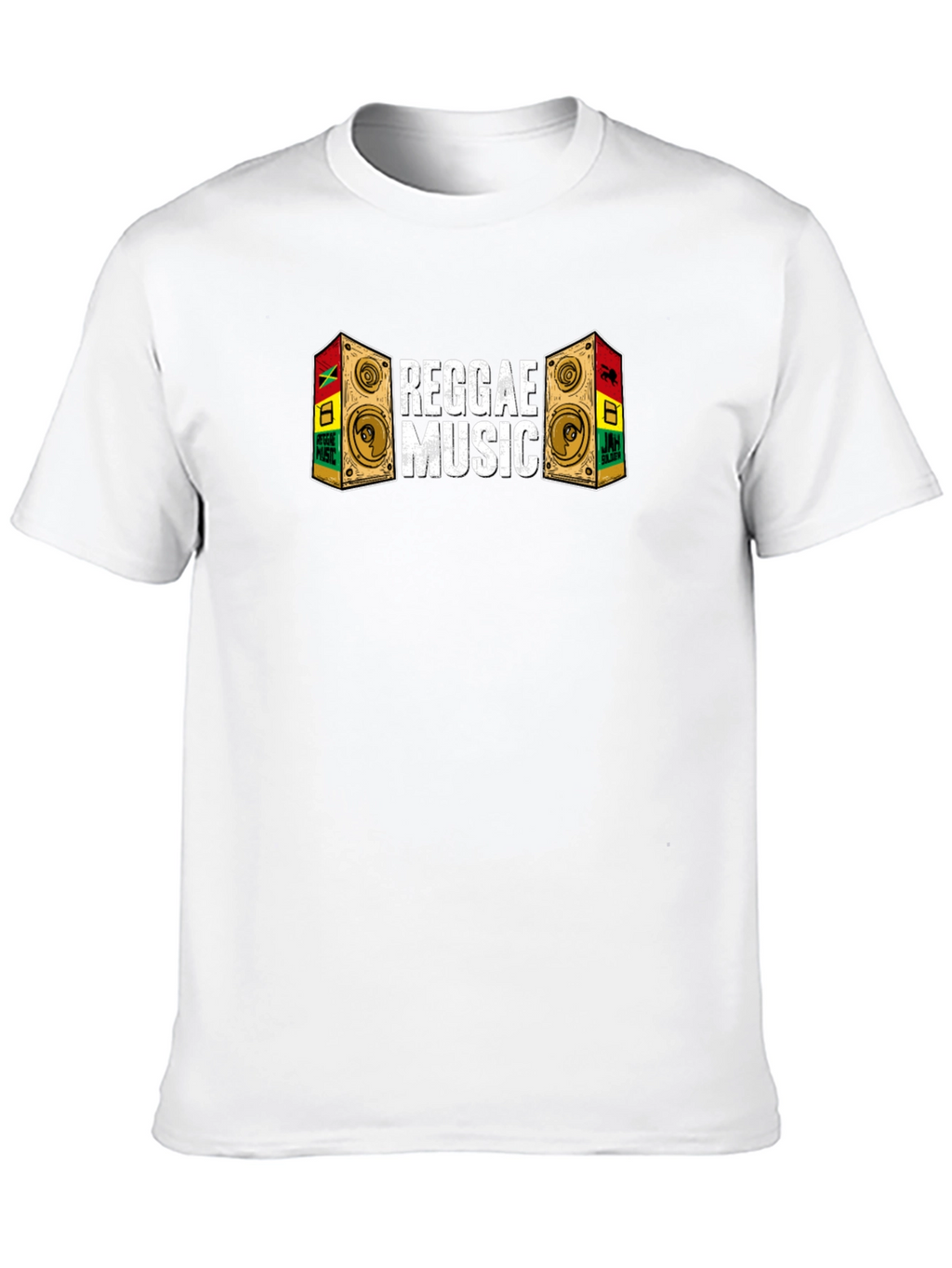 Reggae Music Speaker Graphic Black T-Shirt